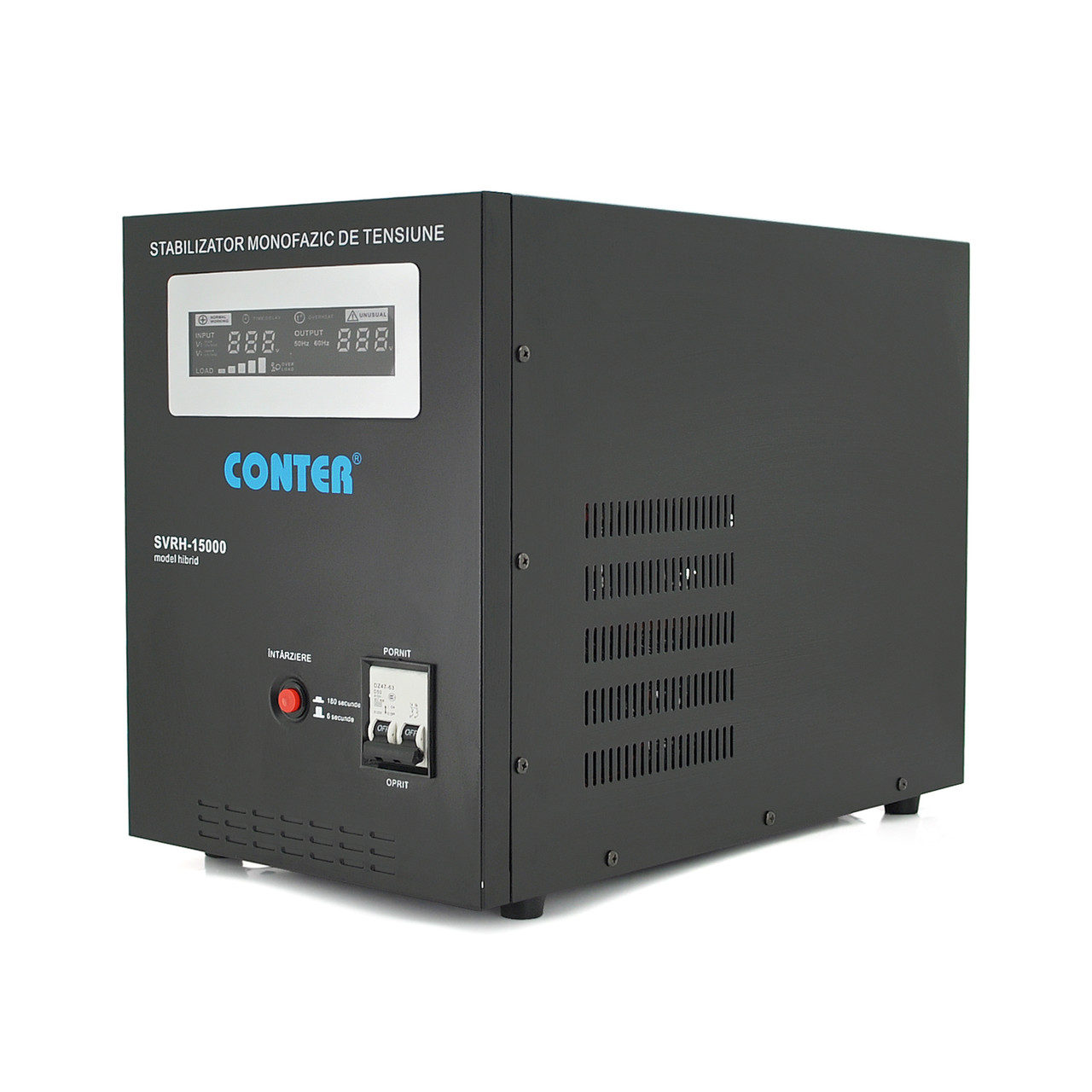 Стабілізатор напруги релейний Conter SVRH-15000VA/10500W 1 фаза, напольного монтажу, LED дисплей,