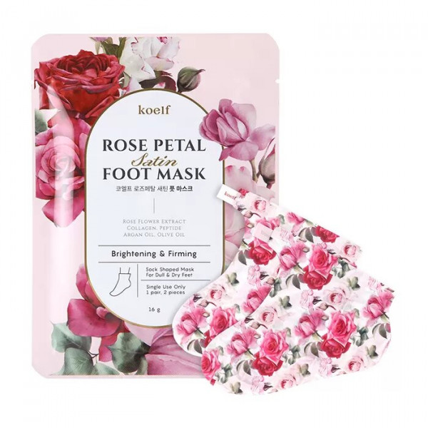 Зміцнююча маска-шкарпетки для ніг KOELF Rose Petal Satin Foot Mask 16g