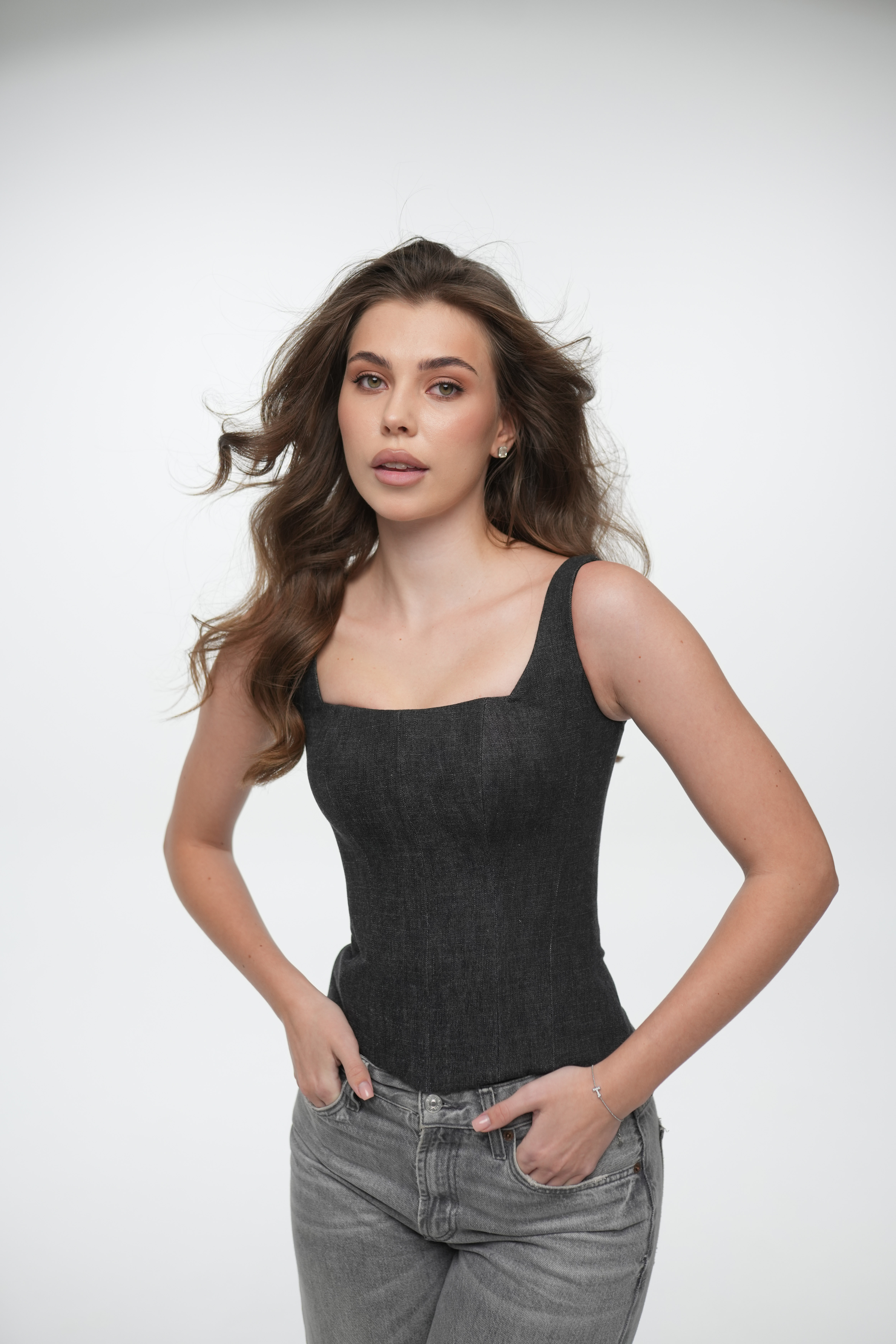 Denim corset