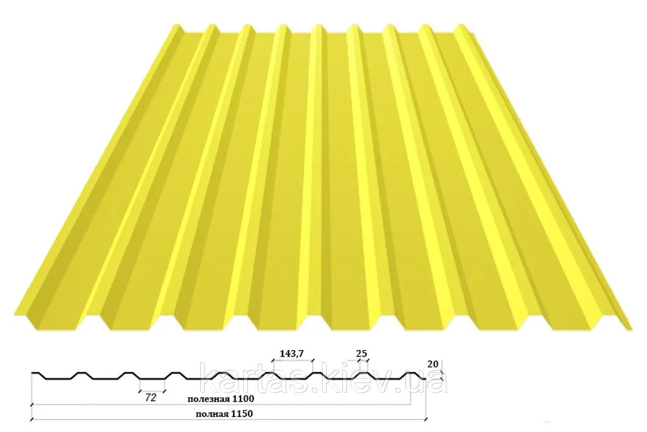 Профнастил покрівельний ПК-20