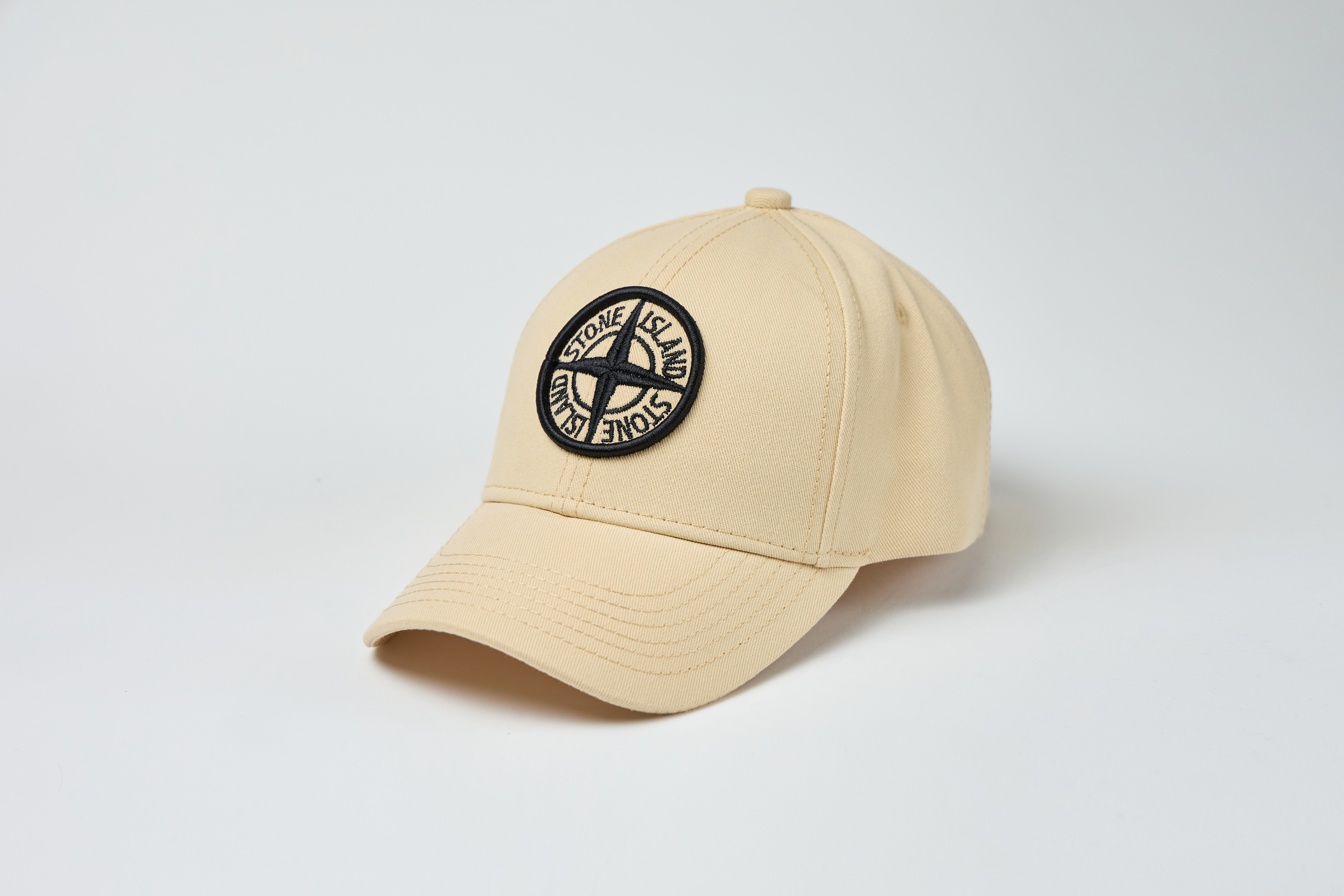 Бейсболка Бежева Вишивка Чорна Лого Стоун Айленд - Stone Island Копія