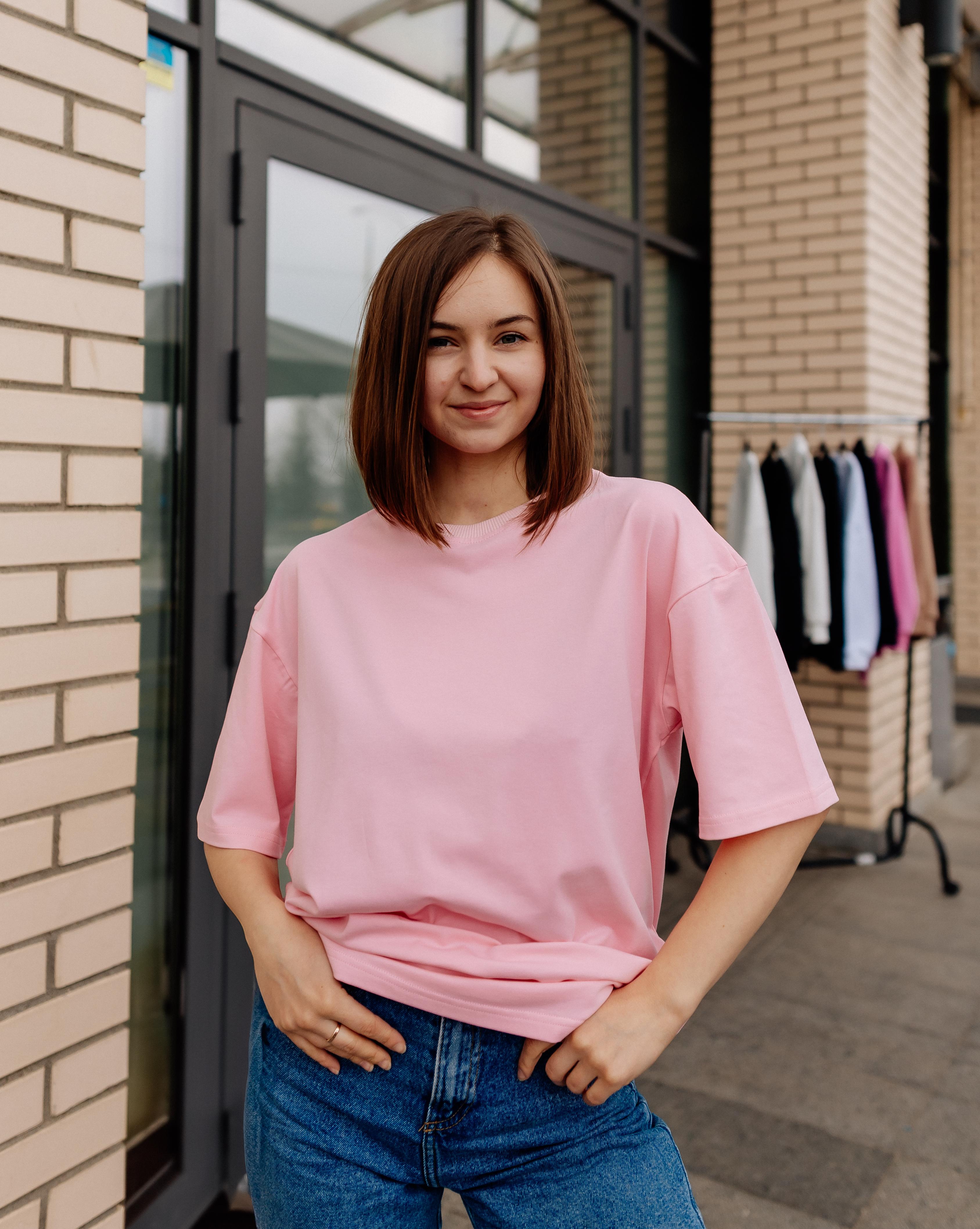 ФУТБОЛКА ОВЕРСАЙЗ РОЖЕВА