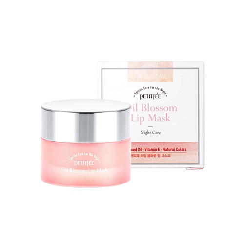 Нічна маска для губ з вітаміном Е і маслом камелії PETITFEE Oil Blossom Lip Mask 15g