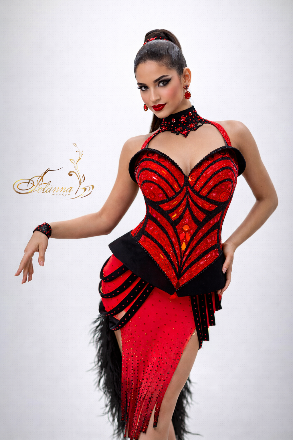 Stunning red latin dress