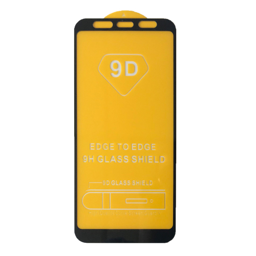 Захисне скло 9D Samsung A730 (A8+ 2018) чорне тех пак