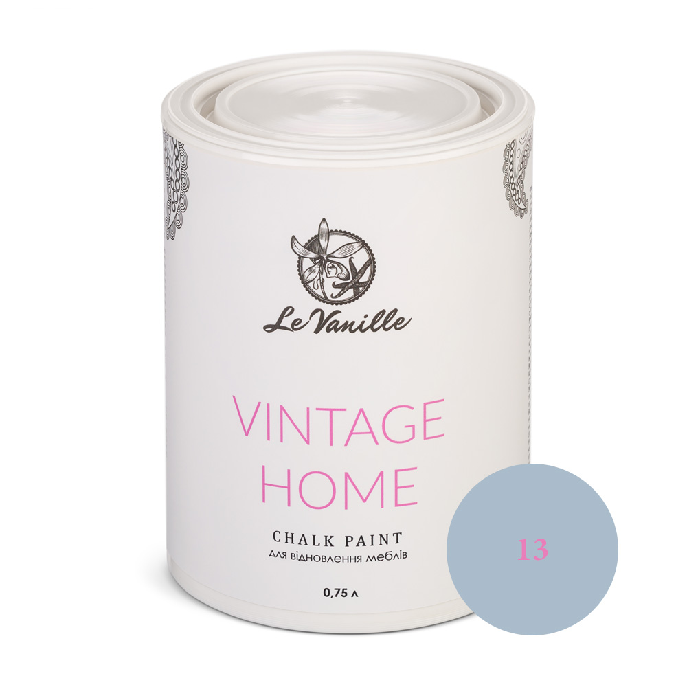 Крейдова фарба Le Vanille Vintage Home небесно-попеляста (колір 13) 0,75 л