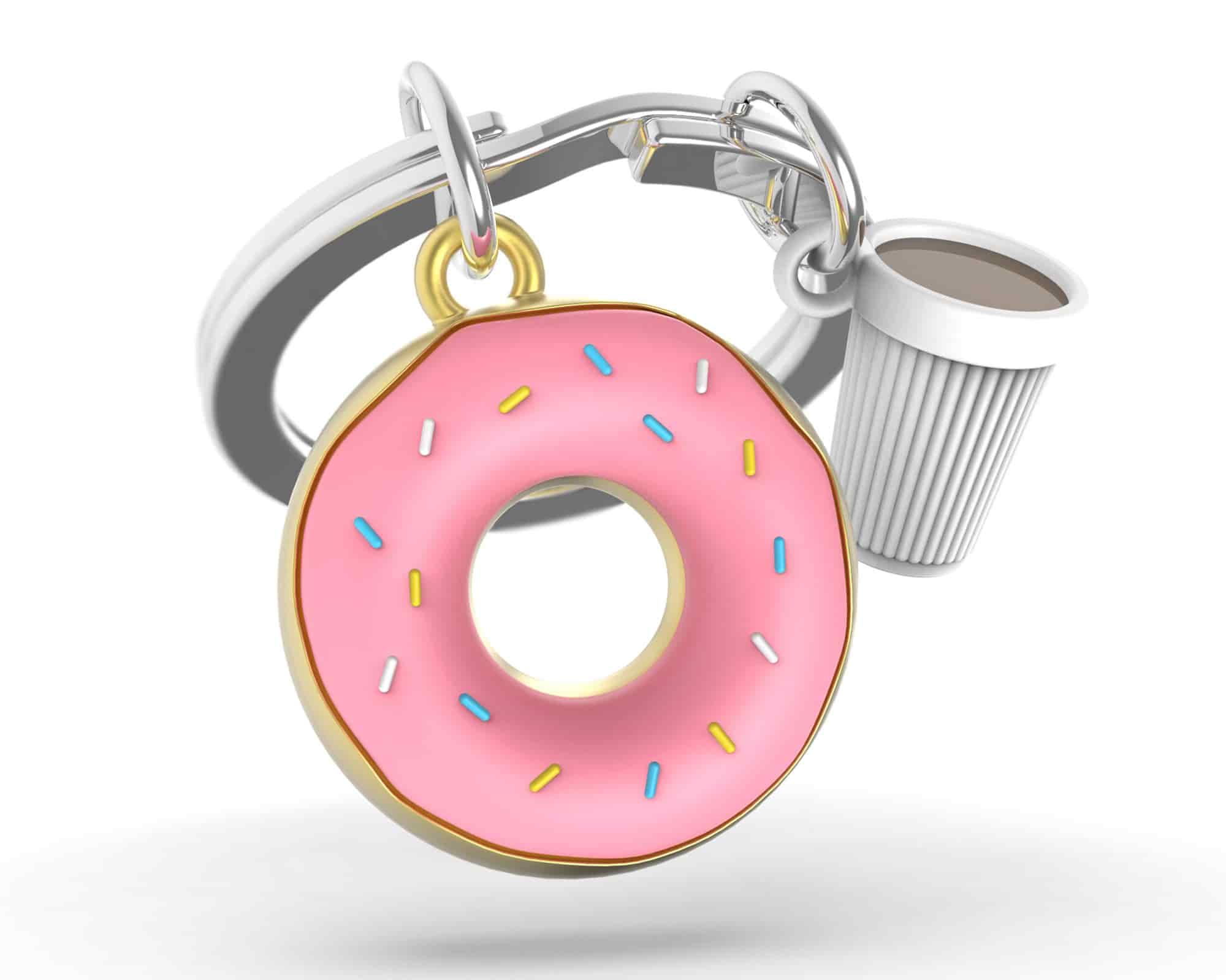 Брелок Metalmorphose Donut with Coffee Cup – стильний металевий аксесуар для ключів