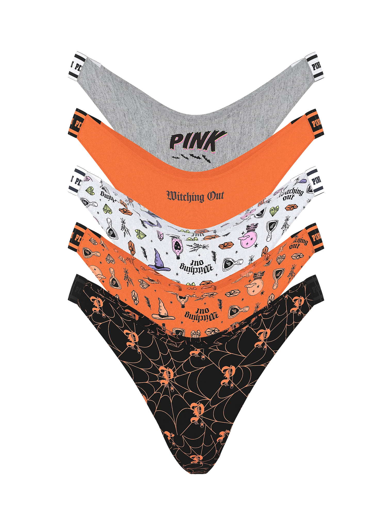 Набір трусиків 5-Pack Logo Cotton Thong Panties Halloween 