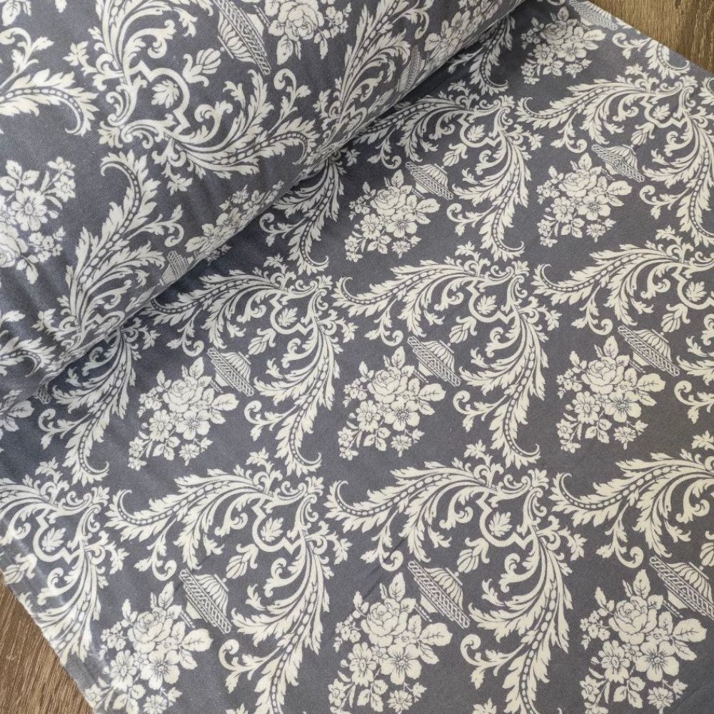 Тканина фланель-Марсель(сірий фон)