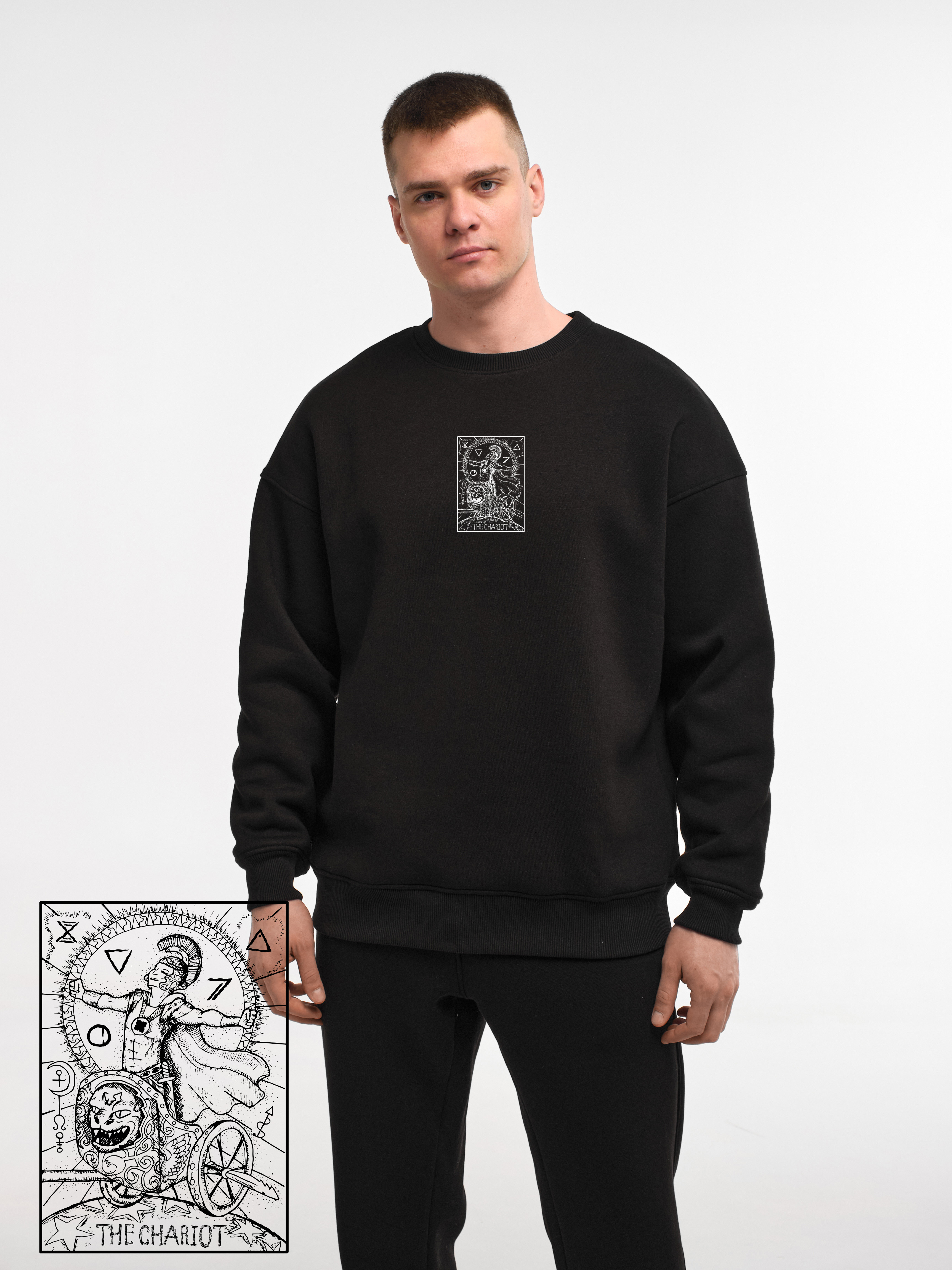 SWEATSHIRT TAROT "THE CHARIOT" | BLACK EMOTION | XS1