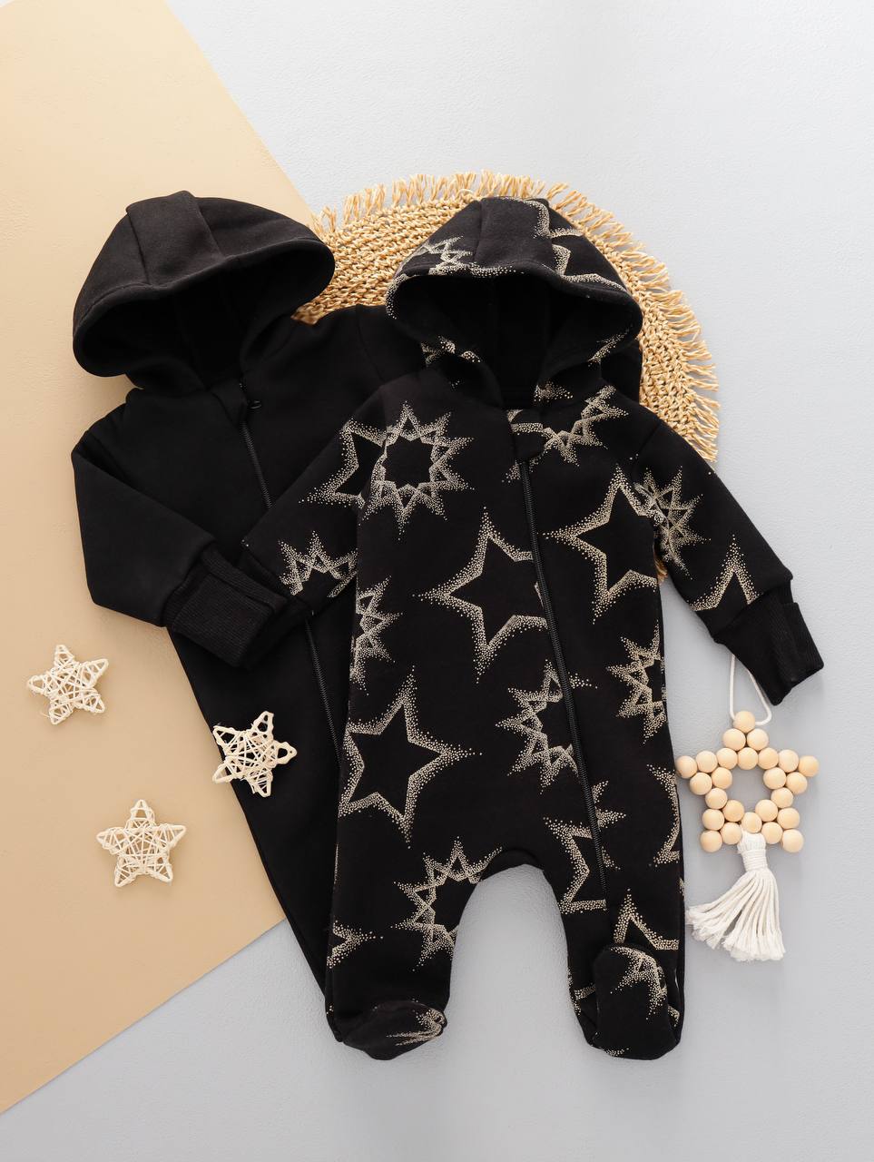 Комбінезон-ромпер для новонароджених малюків теплий 56/62