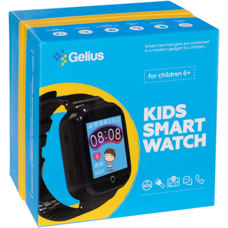 Дитячий смарт годинник Gelius Ocean (GP-PK007) з GPS трекером Black
