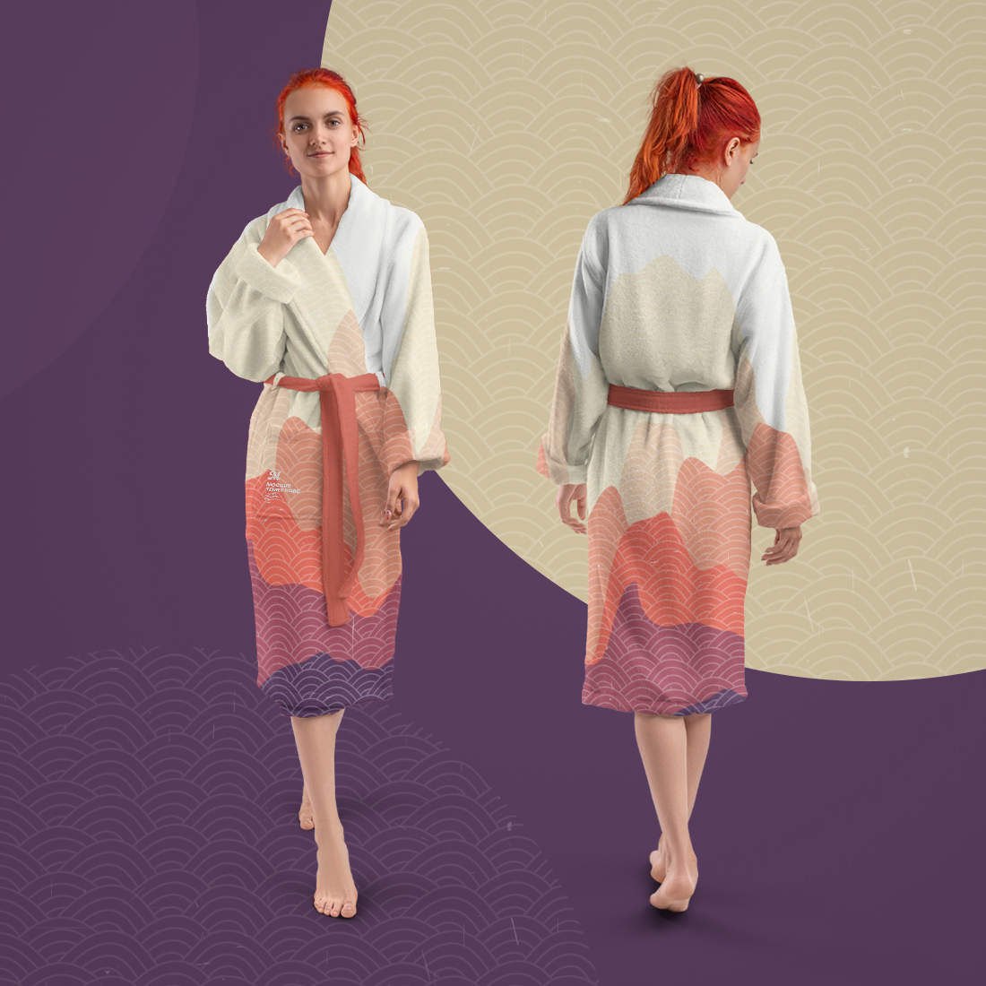 5 Mockups of a Terry Long Robe