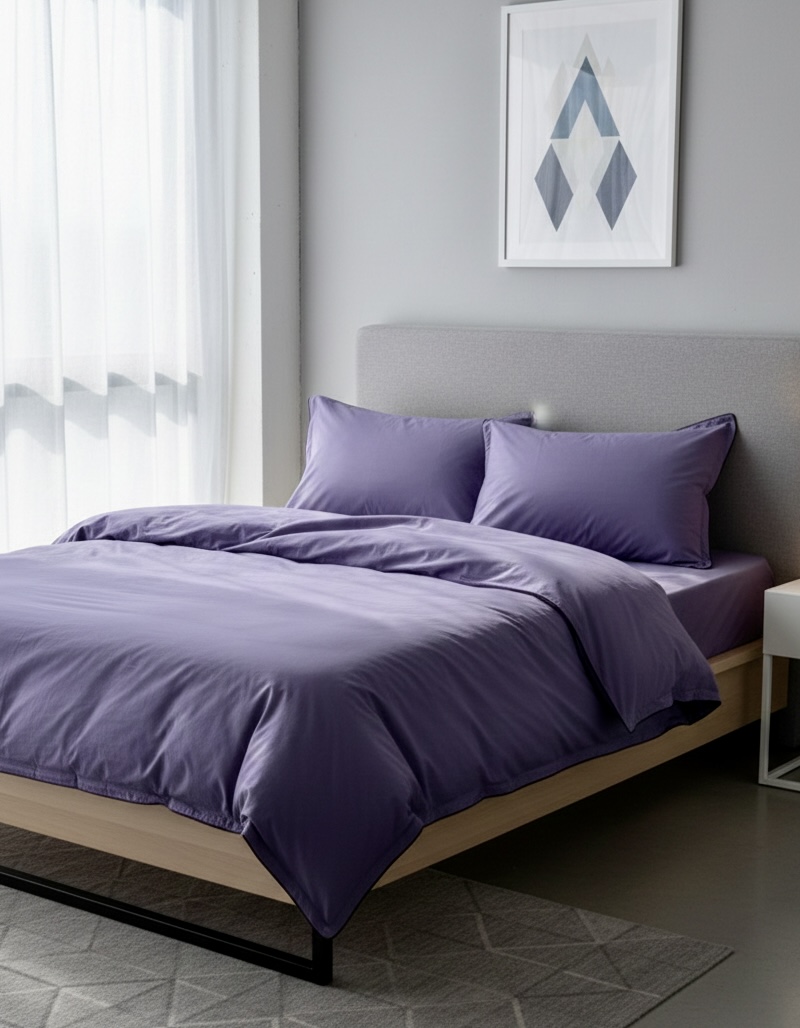 Постільна білизна з вареної бавовни, колір Фіолетовий