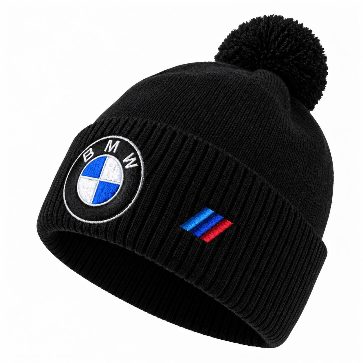 Шапка Чоловіча На Флісі з Бубоном + Хомут BMW