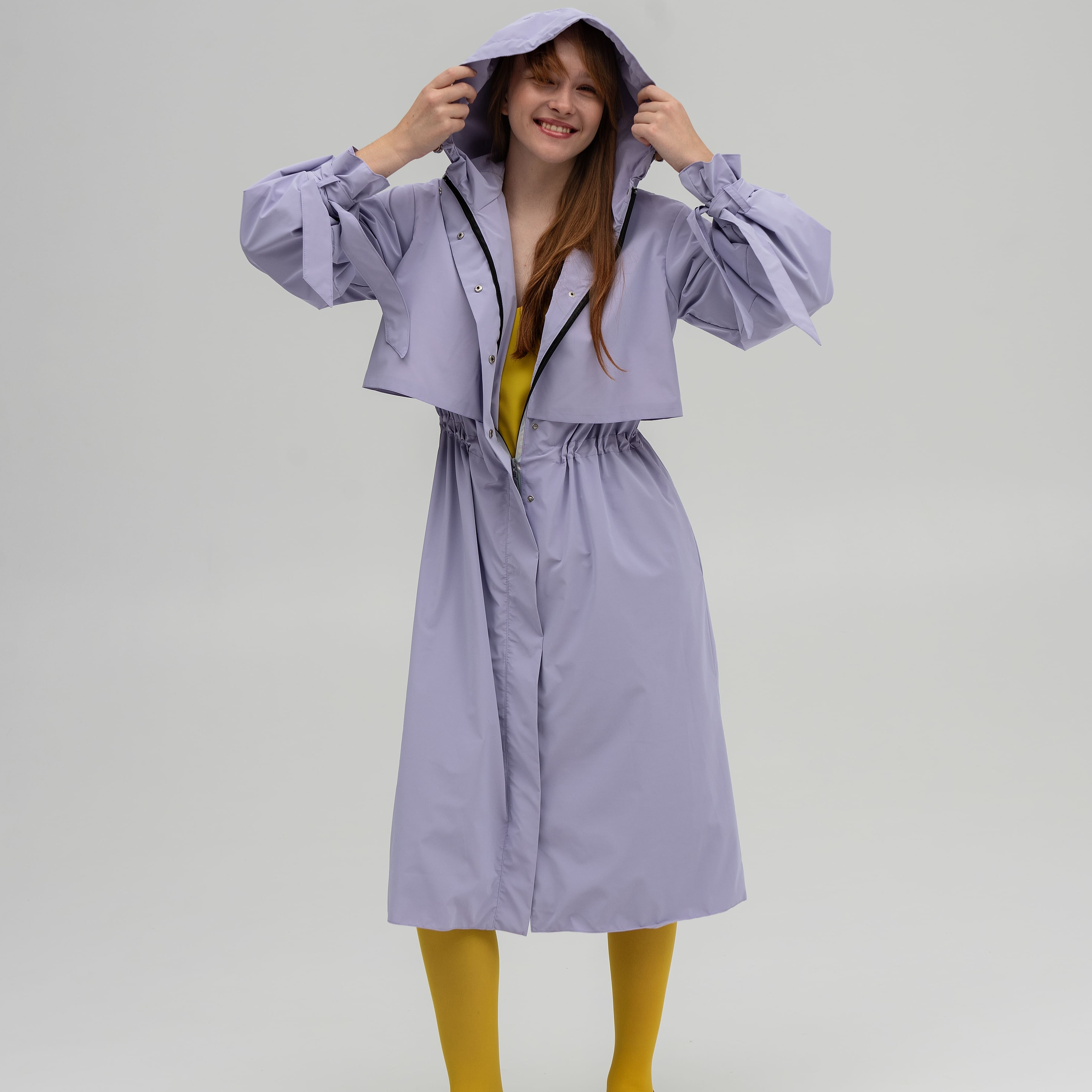Жіночий дизайнерський дощовик лавандовий / Designer Raincoat Lavender