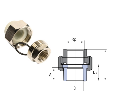 Американка (РВ) Wavin Ekoplastik Ø20-25 (х1/2"; 3/4")