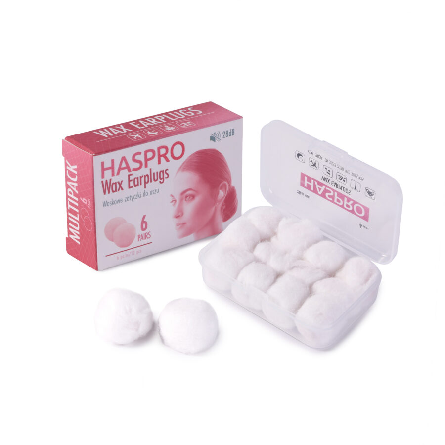 Воскові беруші для сну Haspro Wax 6 пар рожевого кольору