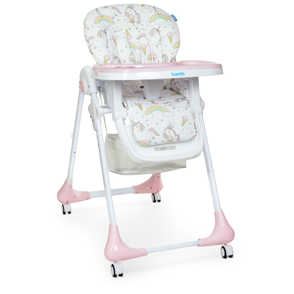 Стільчик для годування Bambi M 3233 Unicorn Pink