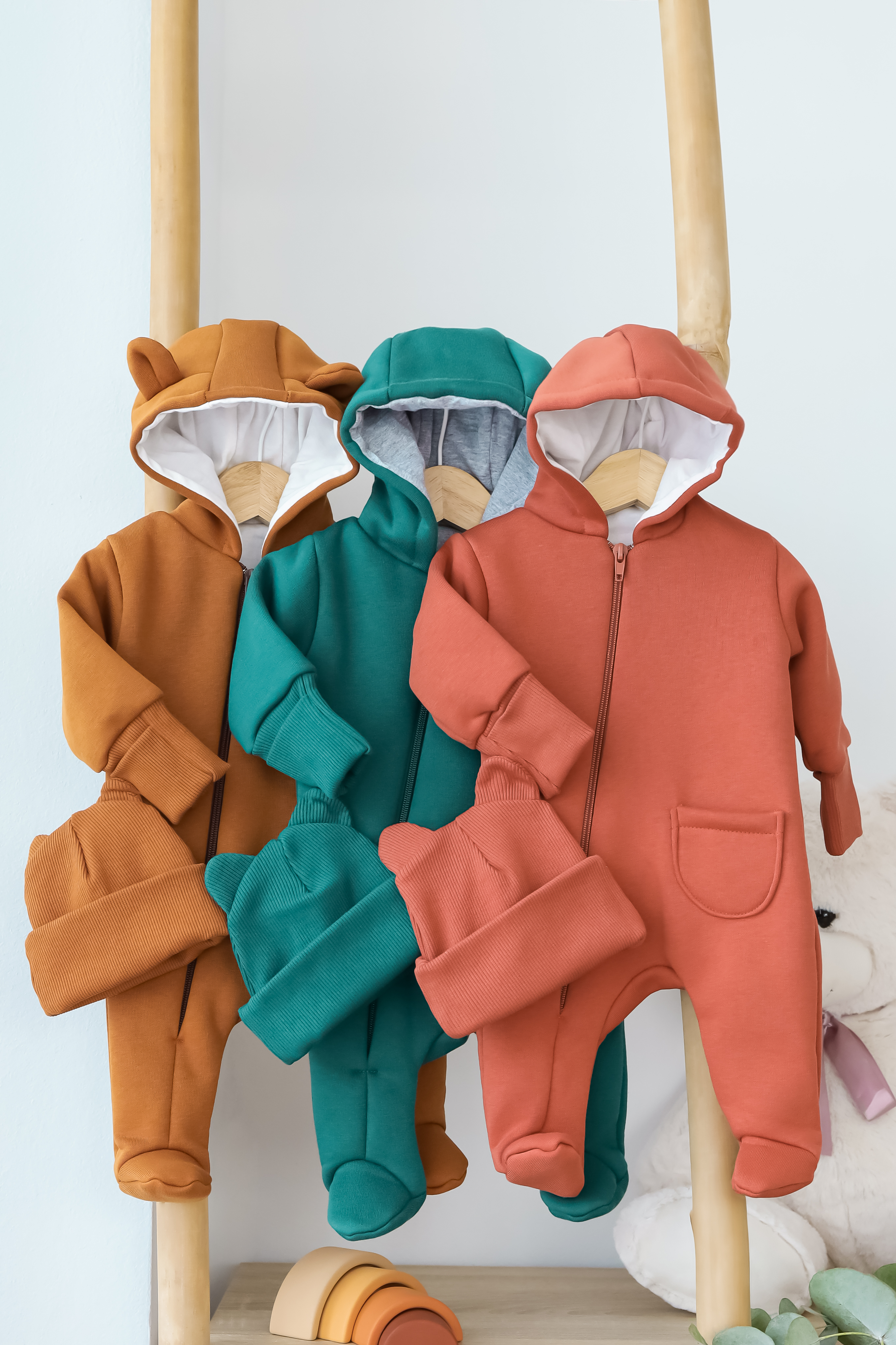 Комплект теплий для новонароджених ромпер+шапка