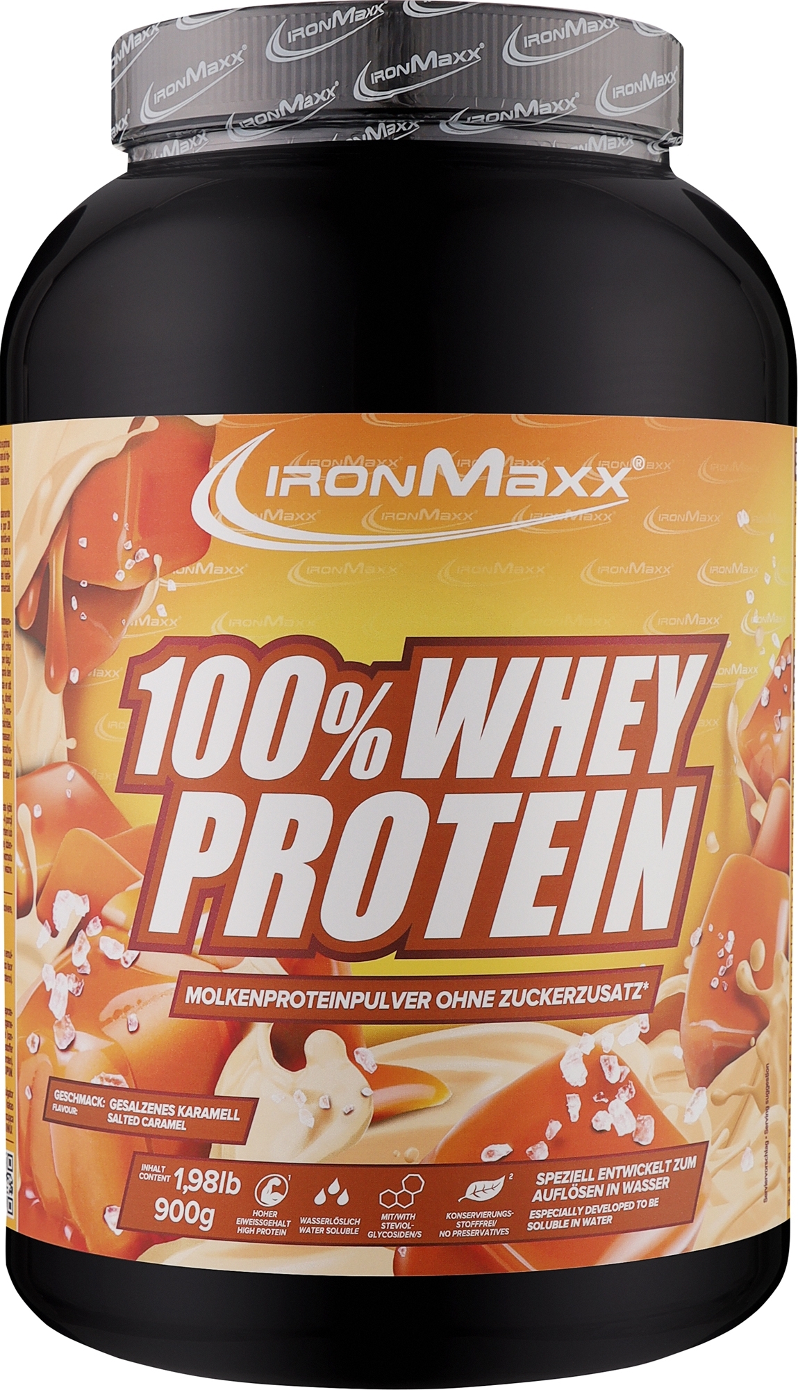IronMaxx 100 % Whey Protein 900 г – Смак: Солона карамель