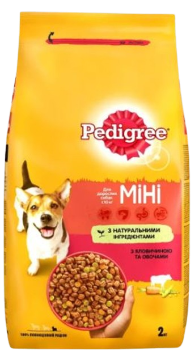 Сухий корм для маленьких собак Педігрі (Pedigree) Яловичина та овочі, 2 кг