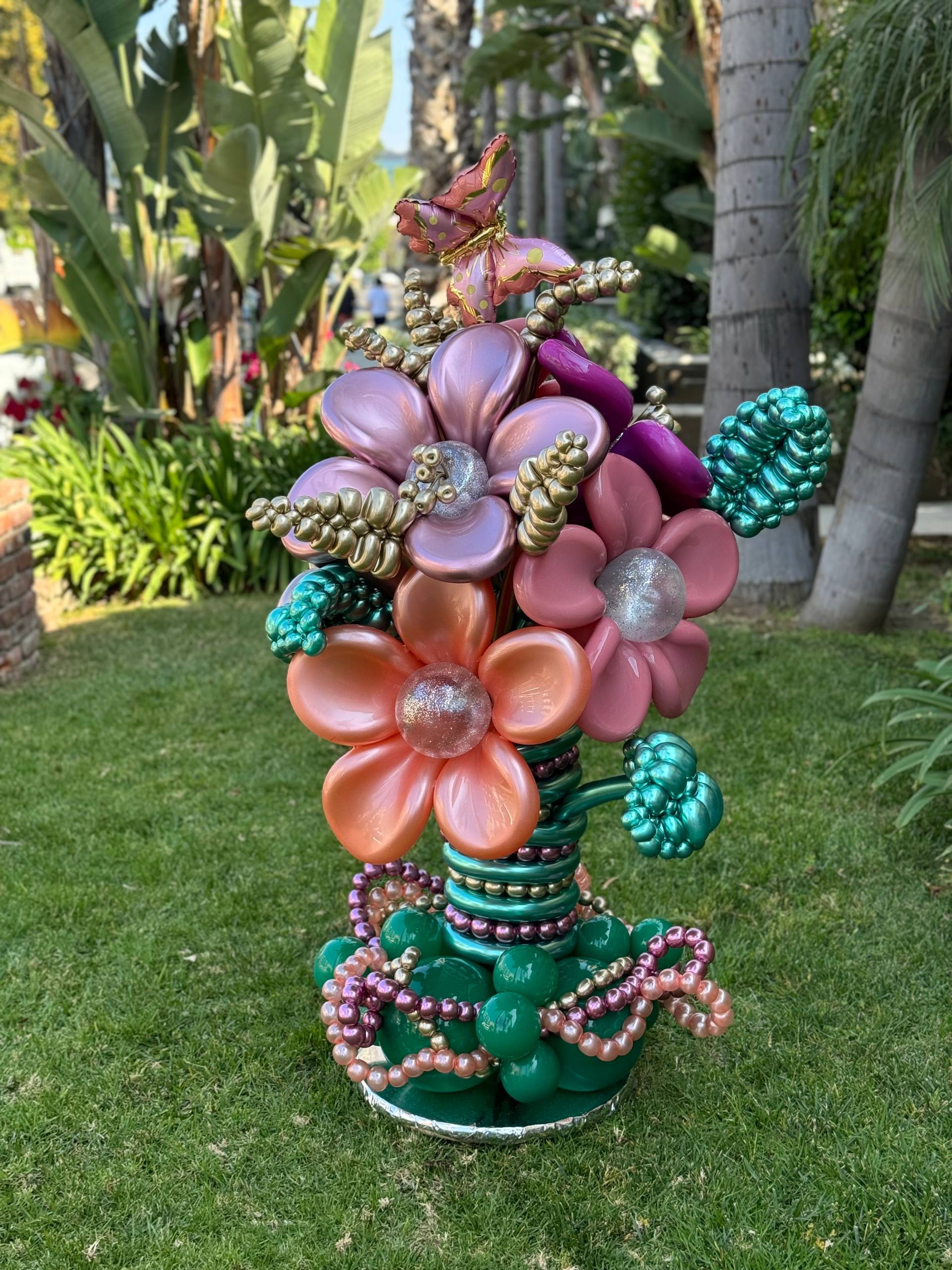Whimsical Floral Balloon Sculpture