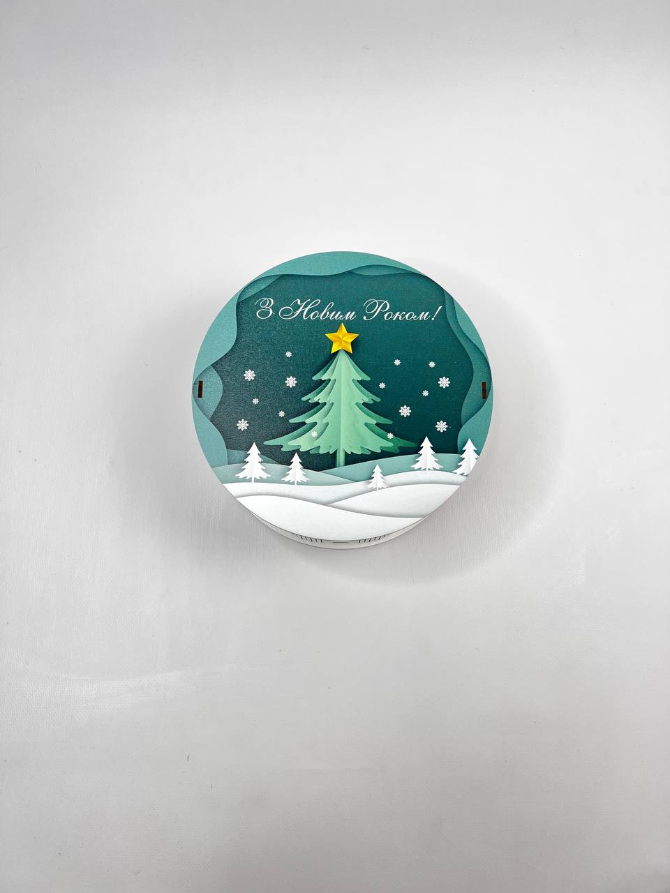 Коробка новорічна кругла