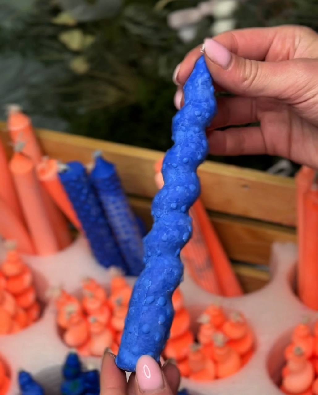 Соєва свічка Єдиноріг (з дефектом, у кольорах)