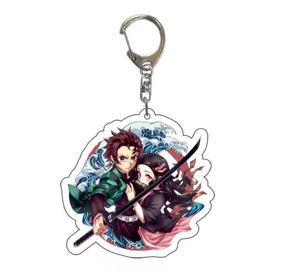 Брелок акриловий Клинок, який знищує демонів Незуко та Танджиро Камадо, Demon Slayer