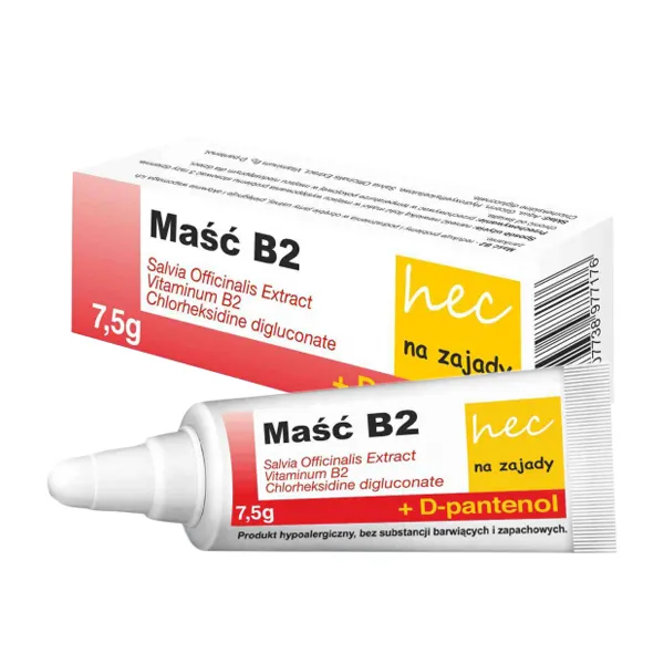 Maść B2 Hec мазь для усунення заїдів та подразнень у куточках рота - 7.5 г