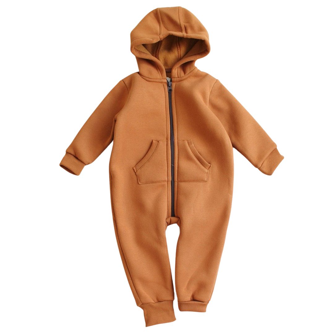 Дитячий теплий ромпер теракотовий