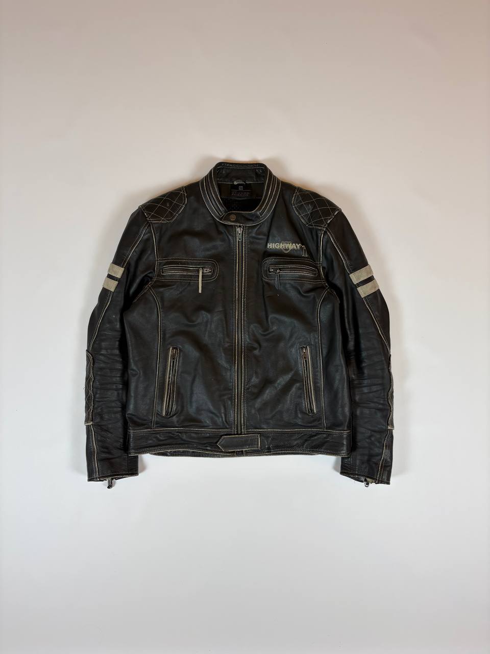 Vintage highway moto real leather куртка