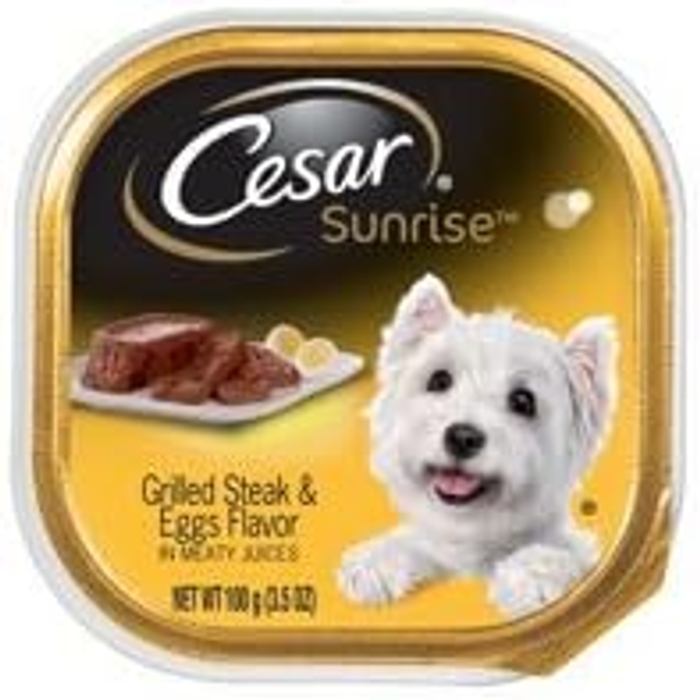 6 Individual Trays of CESAR Sunrise Wet Dog Food Grilled Steak and Eggs Flavor Breakfast, 3.5 oz. ea