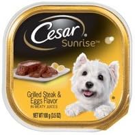 6 Individual Trays of CESAR Sunrise Wet Dog Food Grilled Steak and Eggs Flavor Breakfast, 3.5 oz. ea