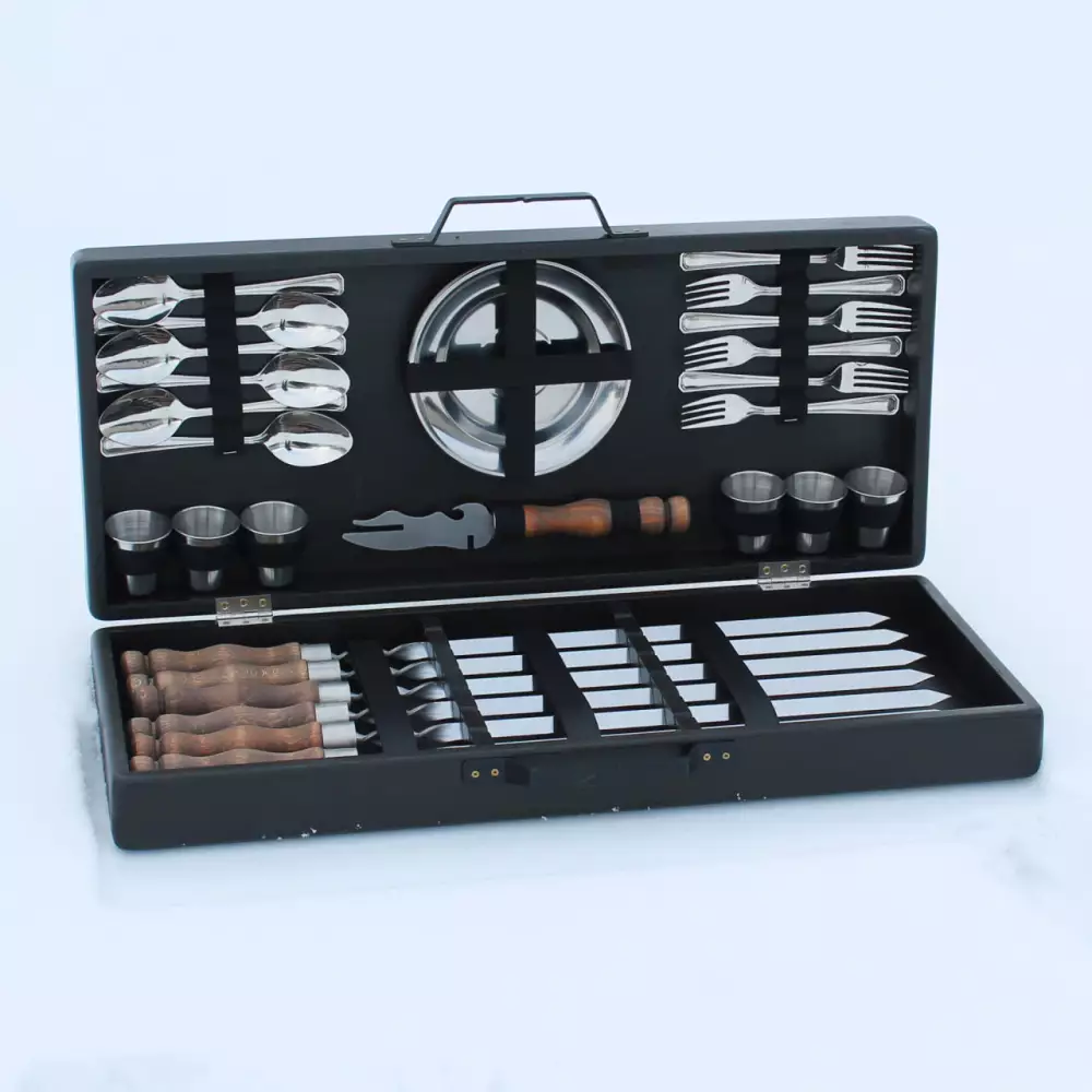 "Набір шампурів в дерев'яній коробці БАДЬОРИЙ"