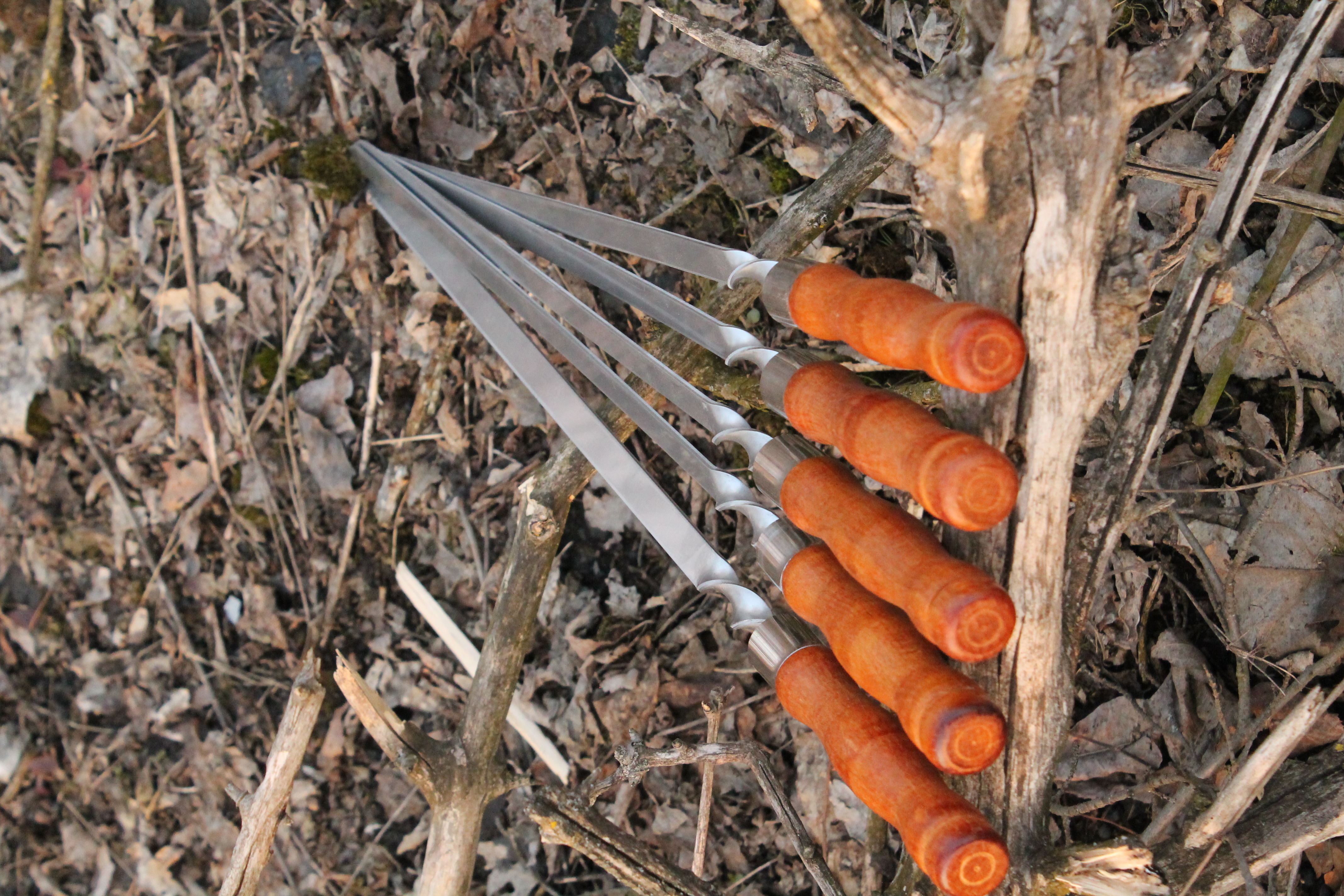 Шампура з дерев'яною ручкою 1 шт./630*14*3