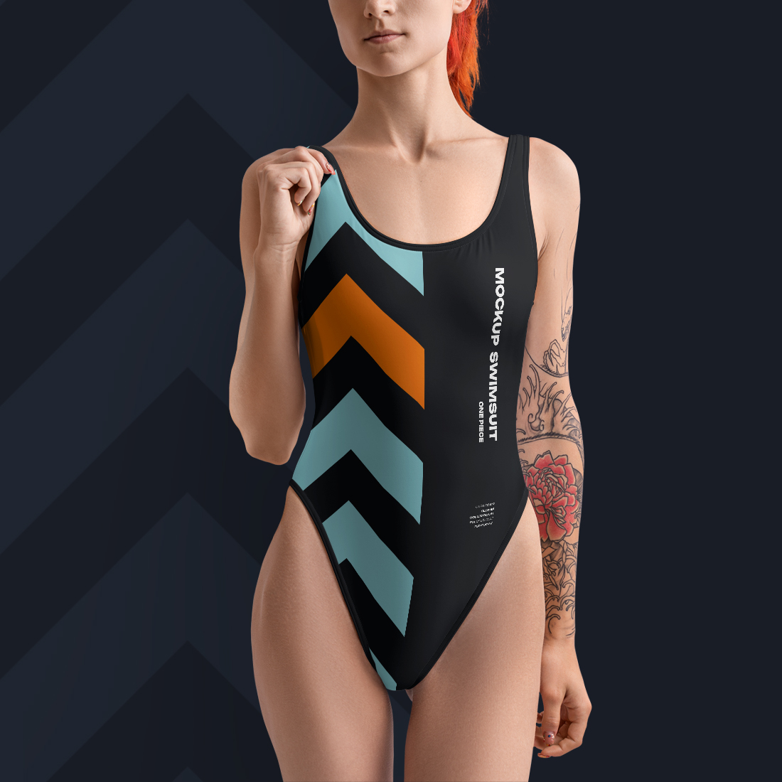 6 Mockups of a One Piece Sports Women's Swimsuit