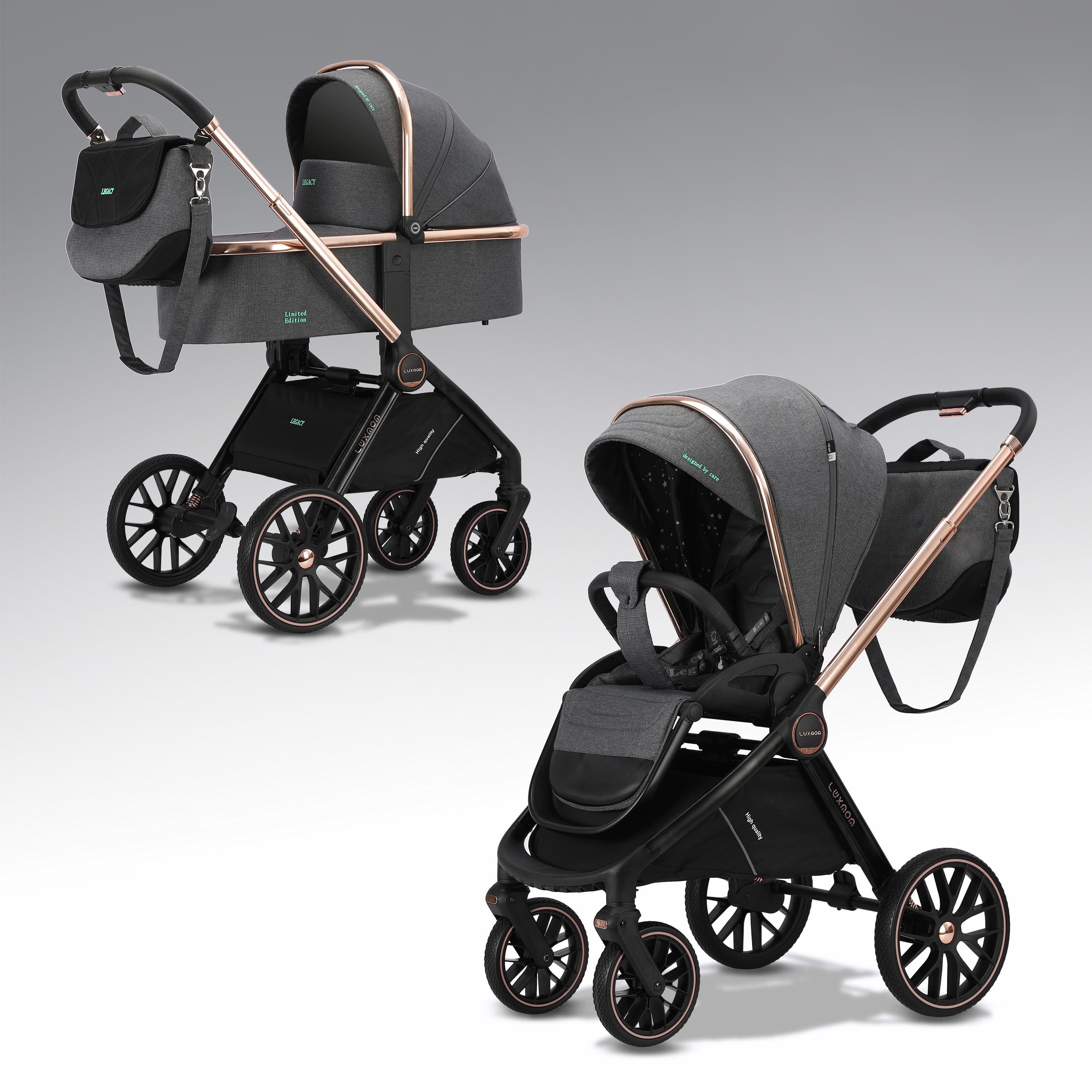 Коляска POTÉ LUXMOM темно-сіра