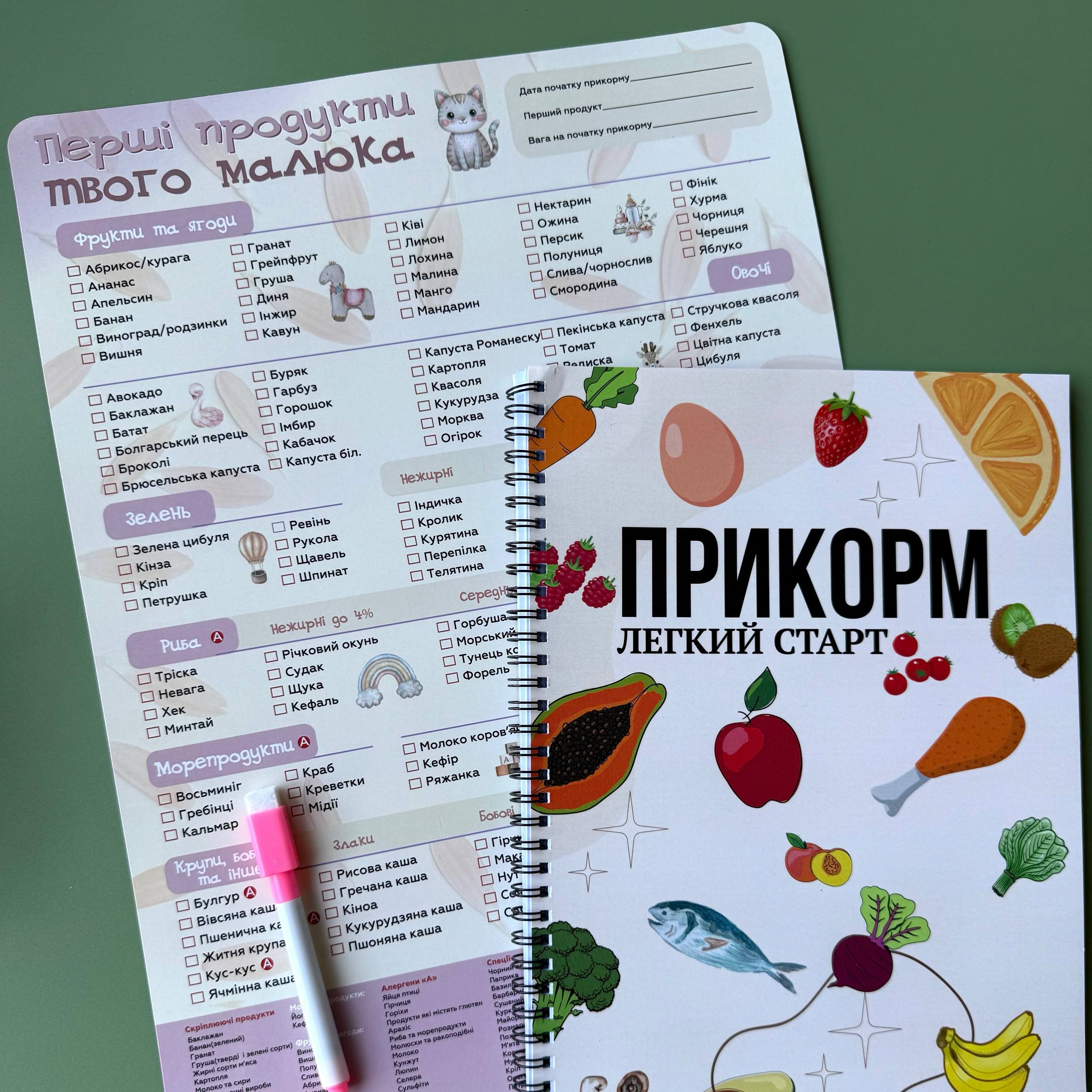 Посібник для прикорму BLW + магнітний планер прикорму малюка Котик