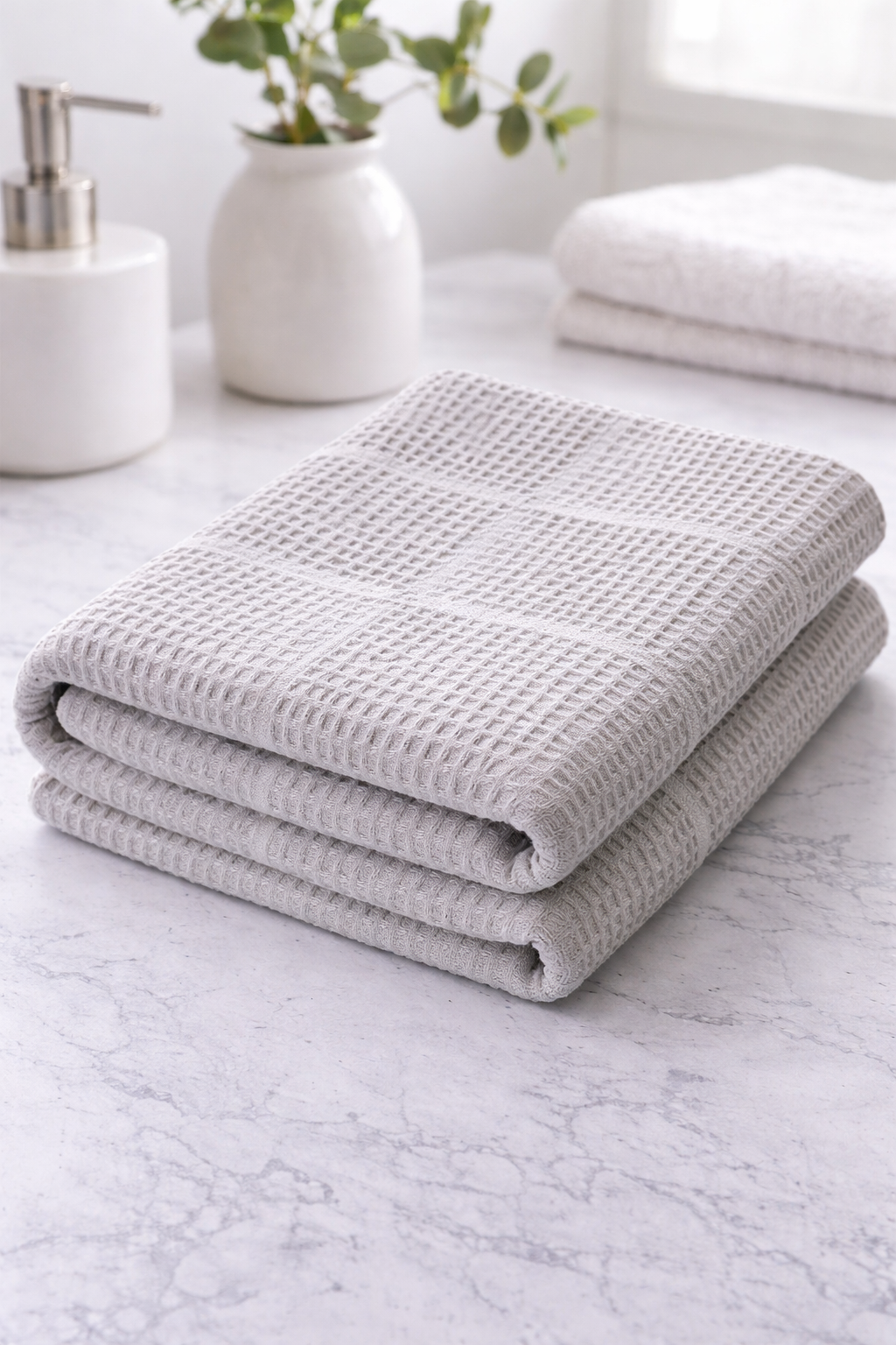 Рушник для кухні ( піке мозаїка)сірий