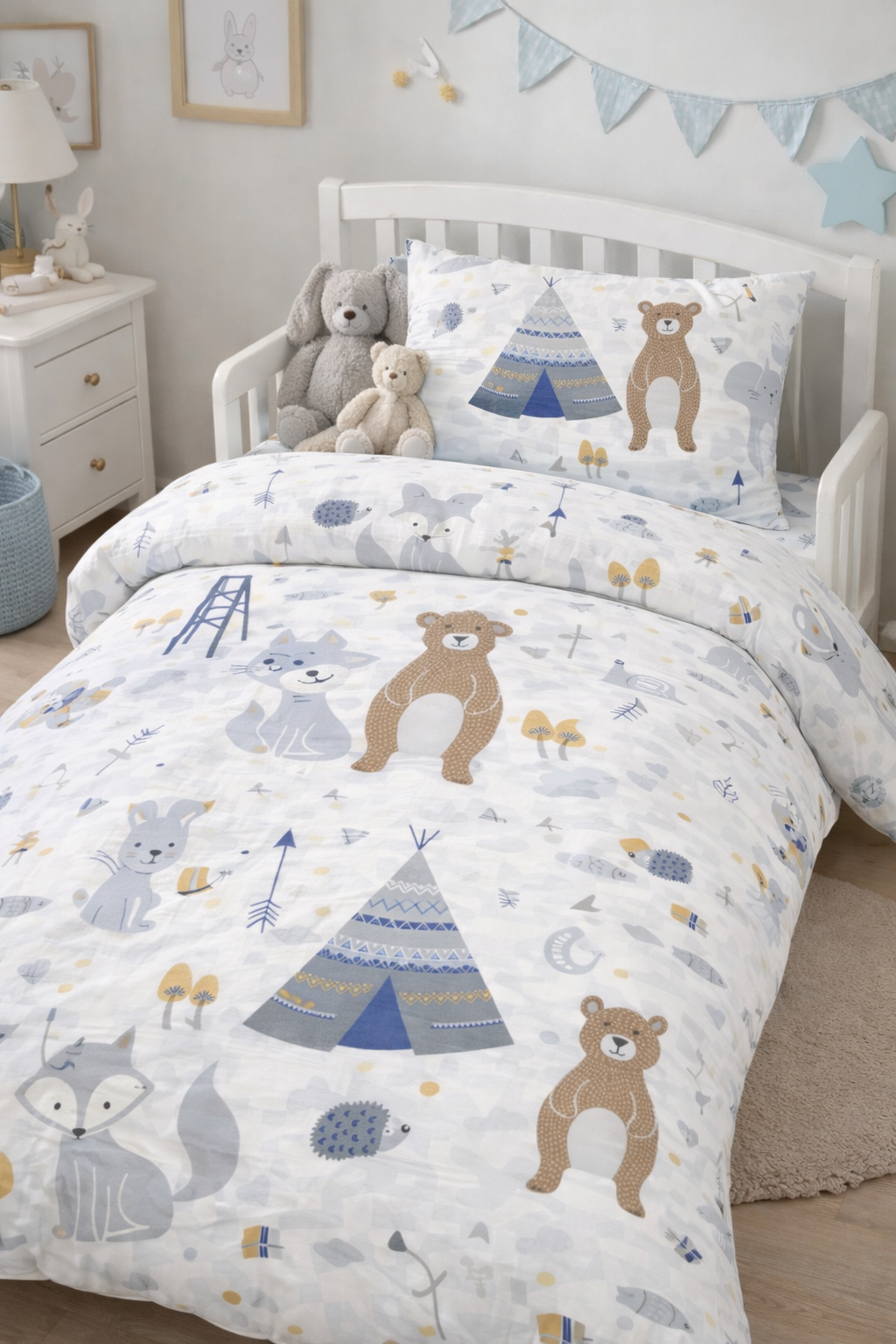 Постільна білизна для хлопчиків ранфорс прінт  "Вігвами та відмедики"