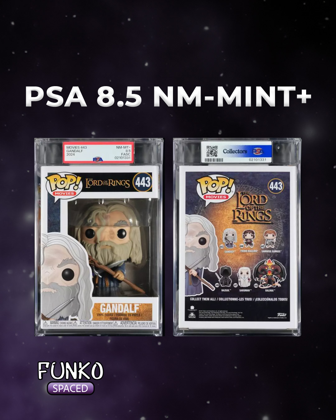 Фігурка Funko Pop The Lord Of The Rings - Gandalf | Фанко Поп Володар перснів - Гендальф #443 PSA 8.5