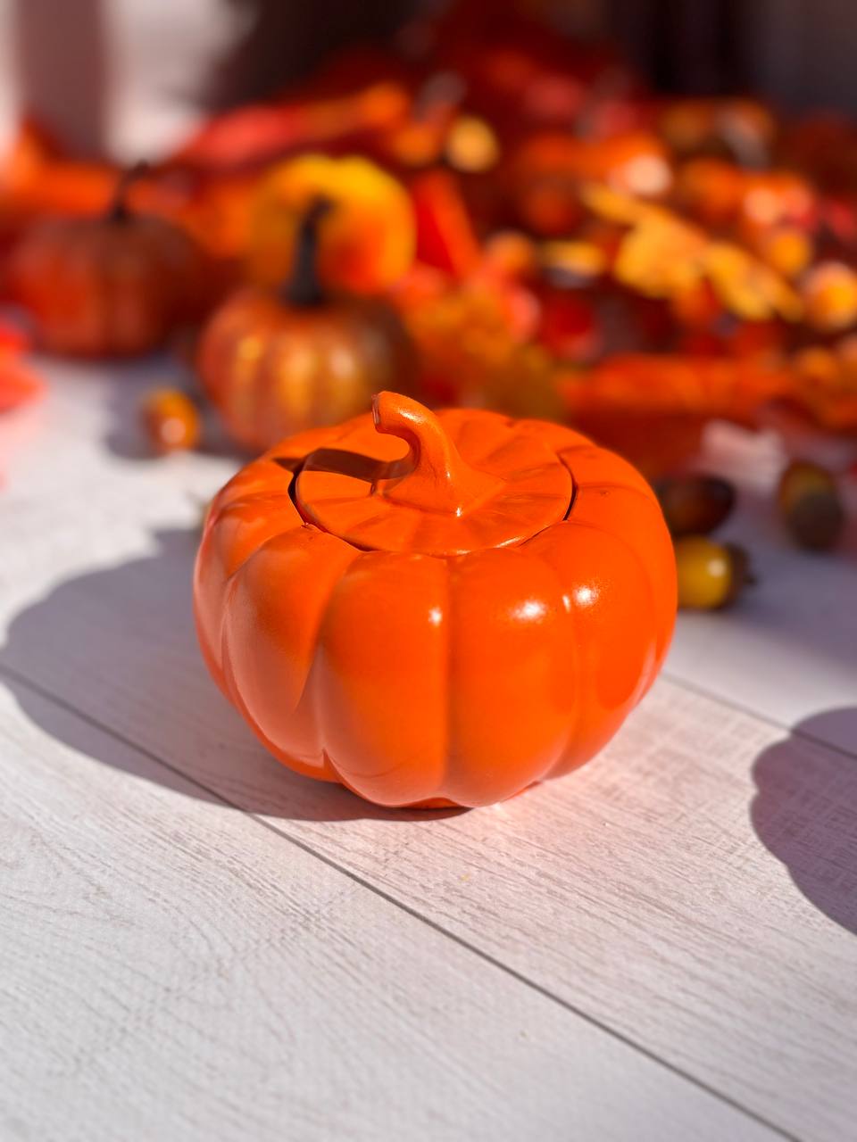 Гіпсове кашпо Гарбуз (помаранчевий)