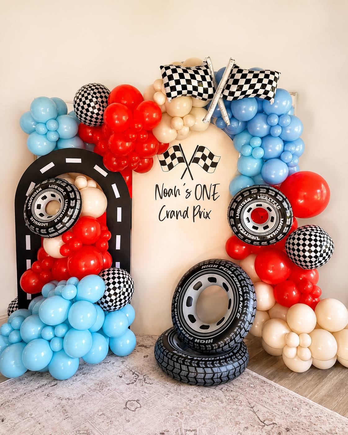 Grand Prix Birthday Balloon Backdrop