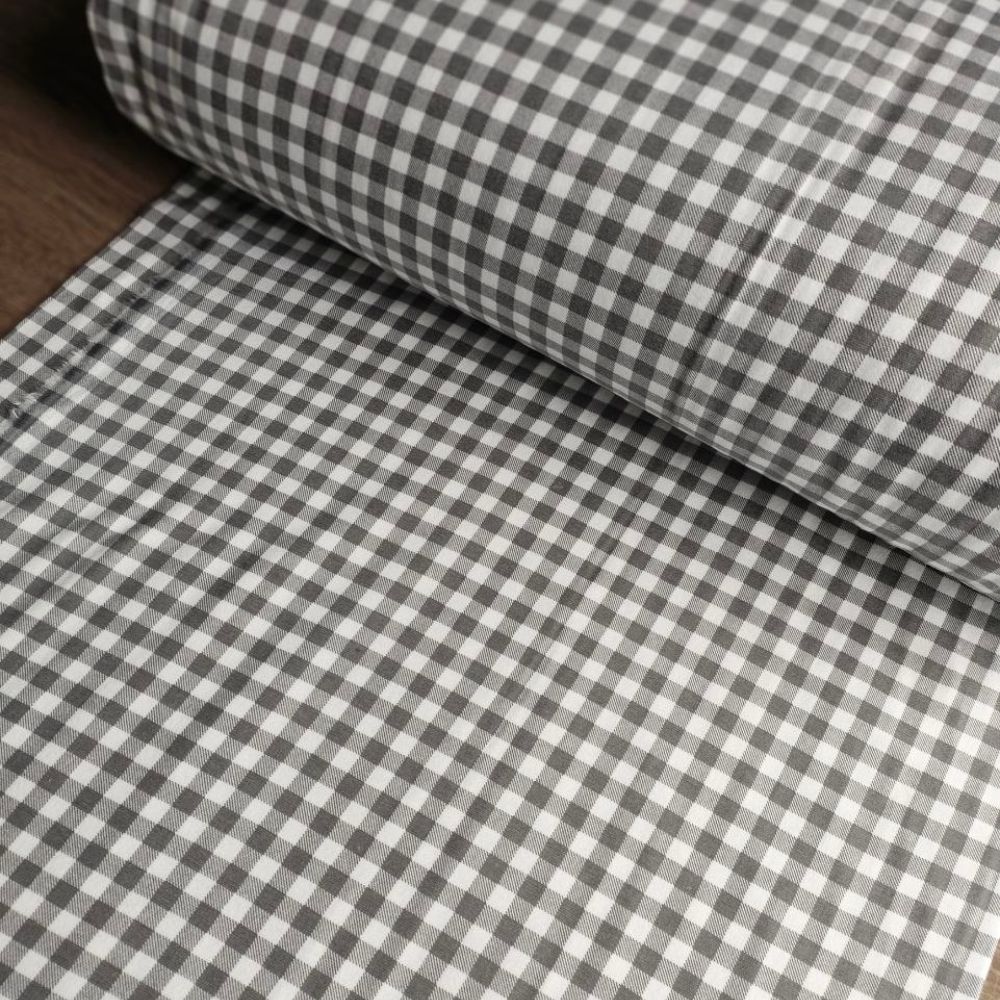 Тканина фланель-Дрібна клітина сіро-біла