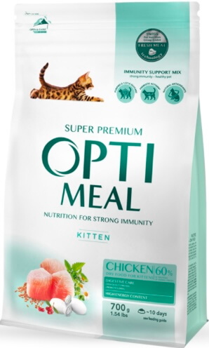 Оптіміл сухий корм для кошенят - курка, 700гр.