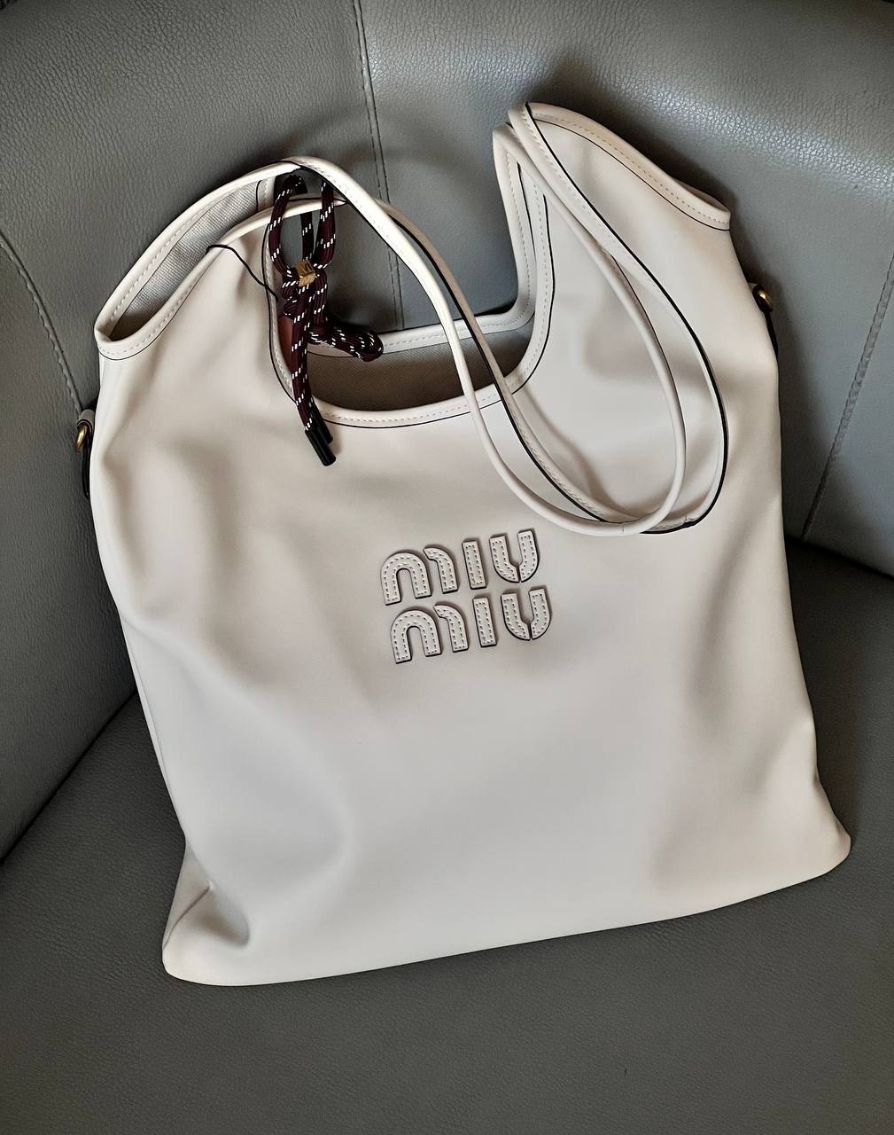 Miu Miu Ivy Leather Bag White