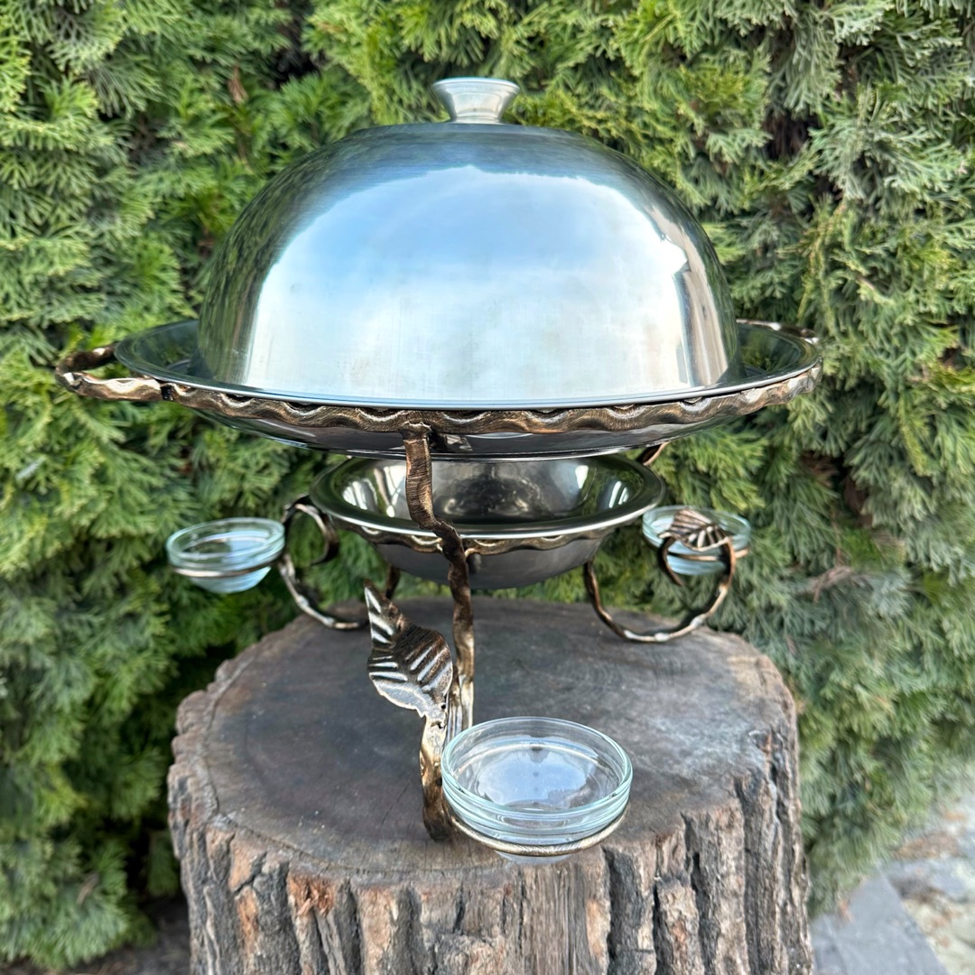 Садж для подачі шашлика з підігрівом 36 Вітой соус (скло) + кришка