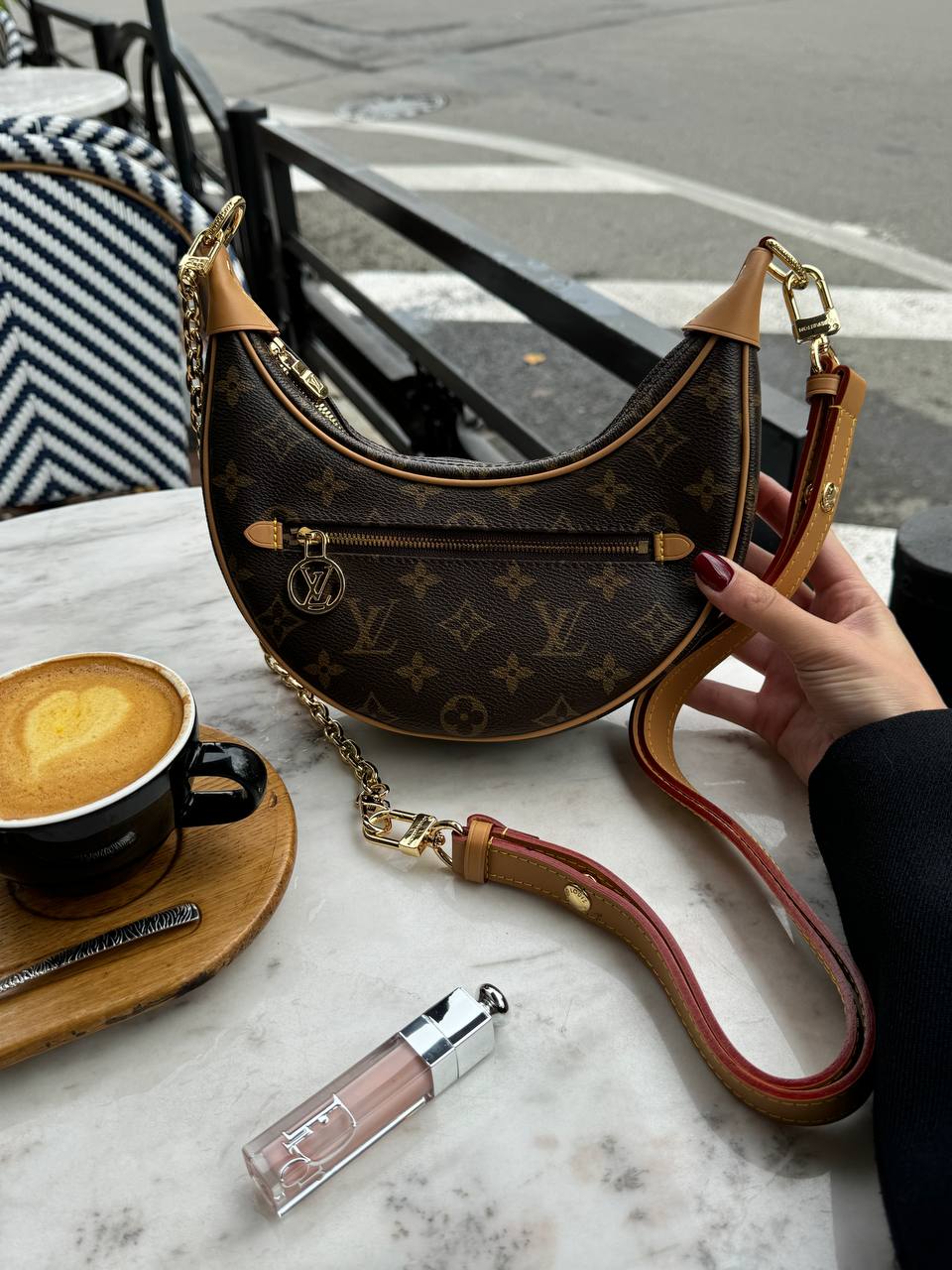 Louis Vuitton Loop Handbag Monogram Brown in Coated Canvas with Gold-tone